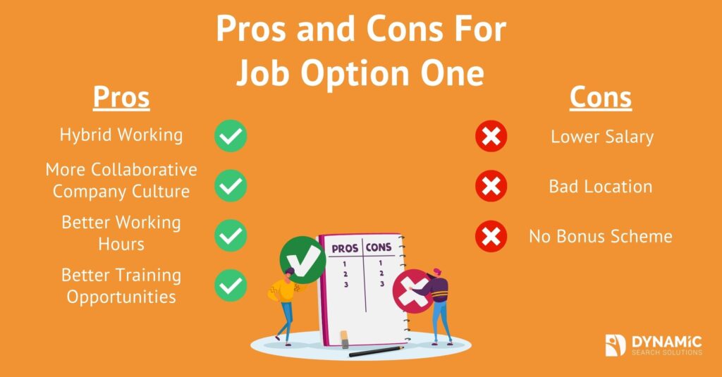 Pros and Cons list when deciding between two jobs